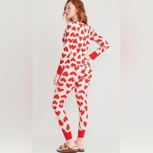 Old Navy | Matching Graphic Pajama Set | Valentine Hearts | Red/Gray | Small
